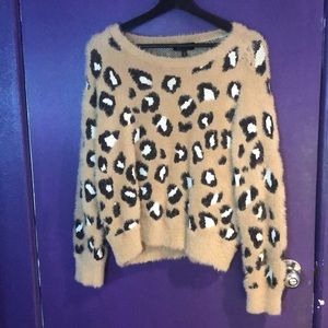 Leopard Print Fuzzy Sweater